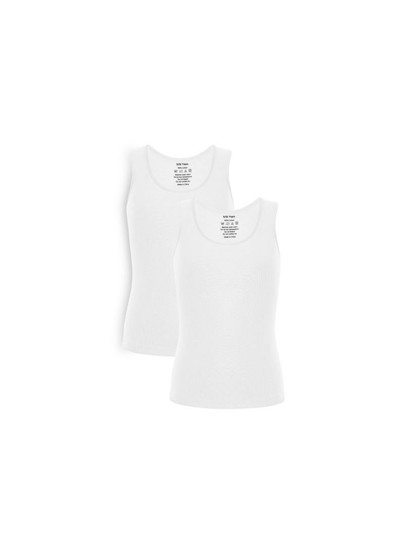 Mariposa Girls Cotton Vest White Pack of 6 – Soft Breathable Sleeveless Innerwear for Daily School Wear - Image 2